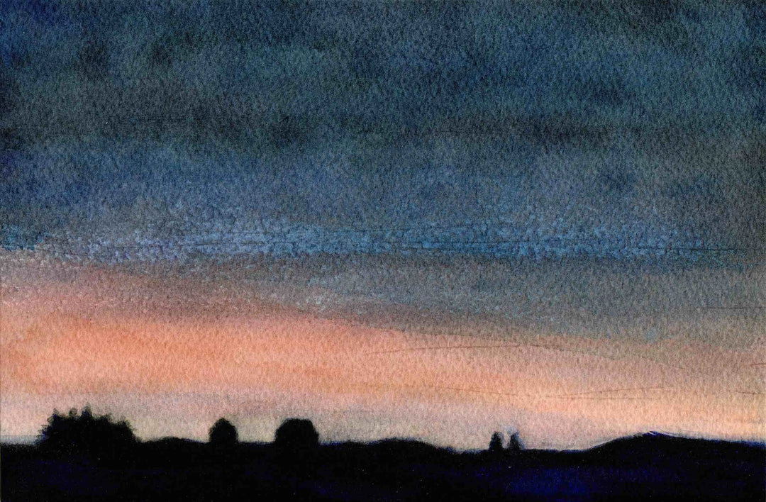 Beach Decor for Walls, "Oceanside Village at Sunset", 9 1/2" x 6 1/2" - Art of the Sea