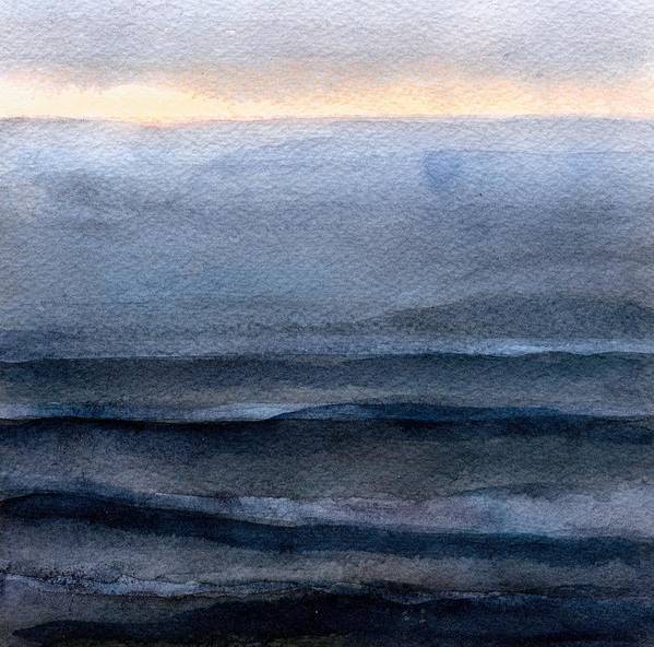 Ocean Wave Paintings - Indigo Waves at Sunset - Seascape Art Print - Art of the Sea