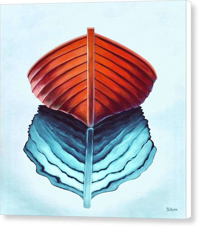 Large Coastal Wall Art - Abstract Colorful Rowboat Painting - Canvas Nautical Print - Art of the Sea 