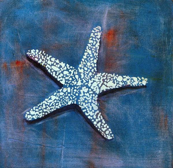 Starfish Painted - Beachy Blue and White Painting - Coastal Lifestyle Print - Art of the Sea