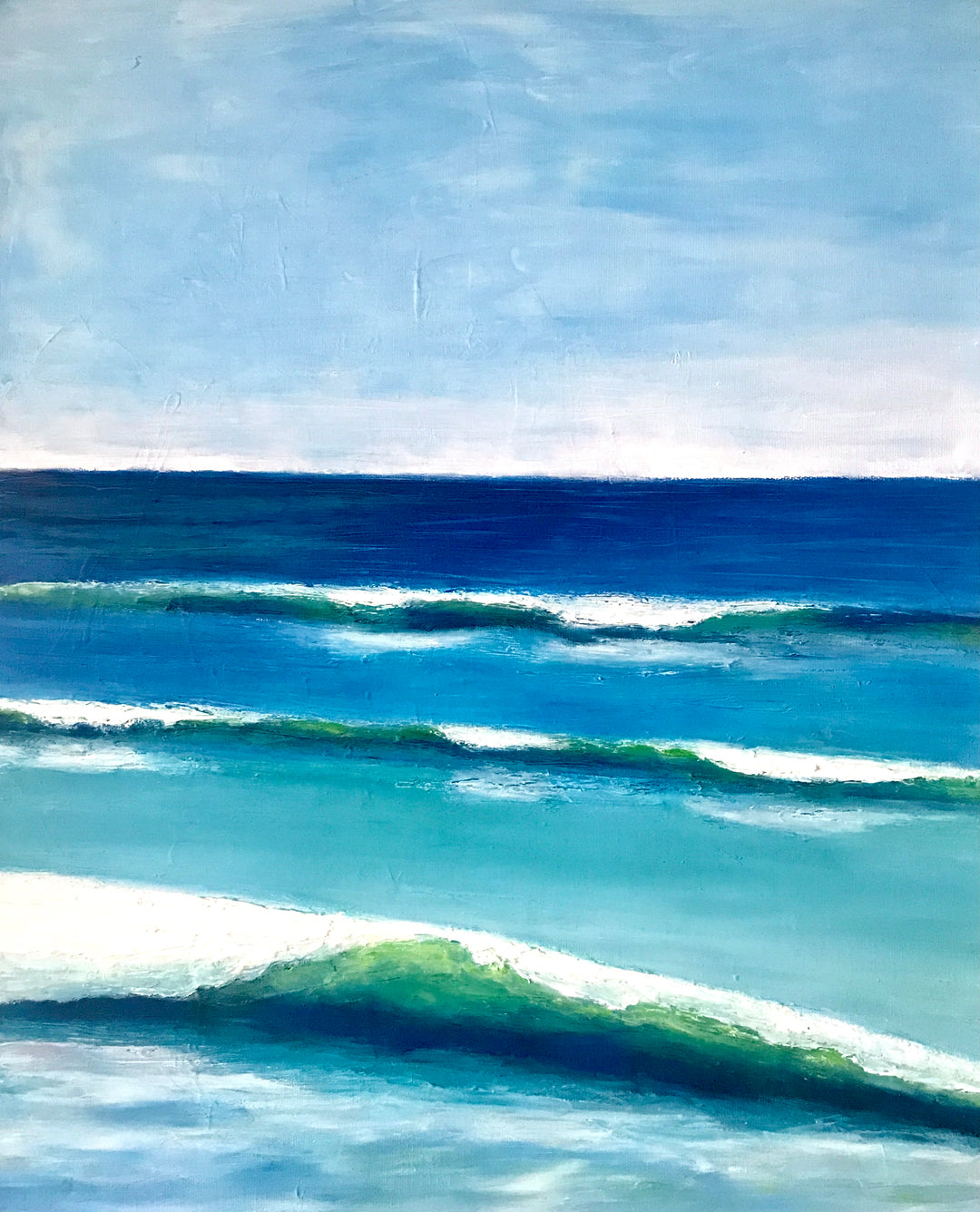 Modern Coastal Wall Decor, "Three Ocean Waves", 16 x 20 - Art of the Sea 
