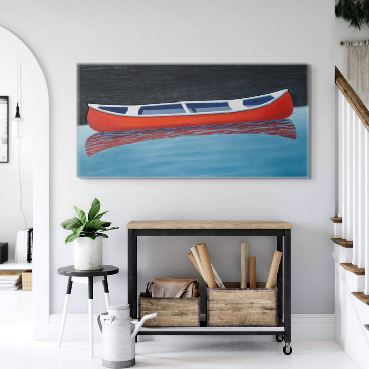 Canoe Wall Decor - Beach House Art - Canvas Boat Print - Art of the Sea 