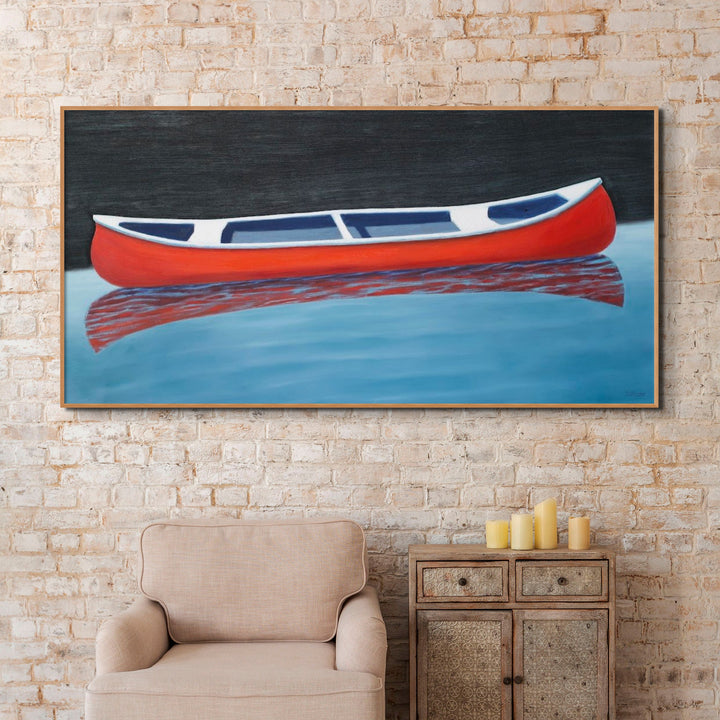 Canoe Wall Decor - Beach House Art - Canvas Boat Print - Art of the Sea 