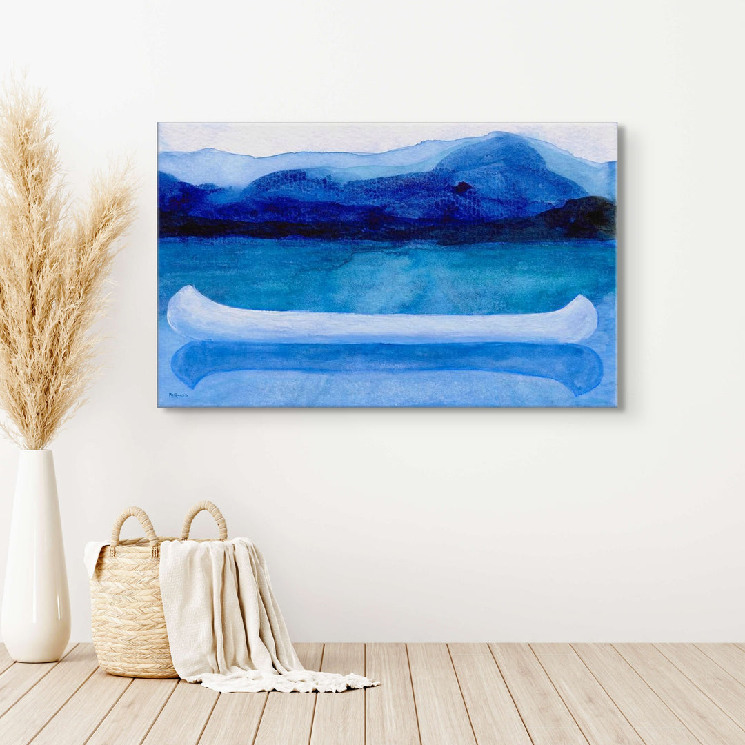 Canoe Art for Coastal Grandmother, Lake Boat Painting, Giclée Art Print - Art of the Sea 