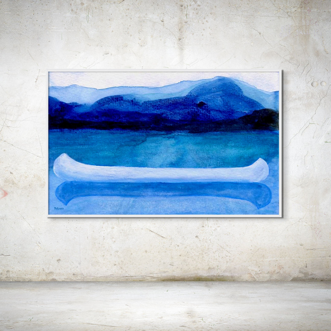 Canoe Art for Coastal Grandmother, Lake Boat Painting, Giclée Art Print - Art of the Sea 