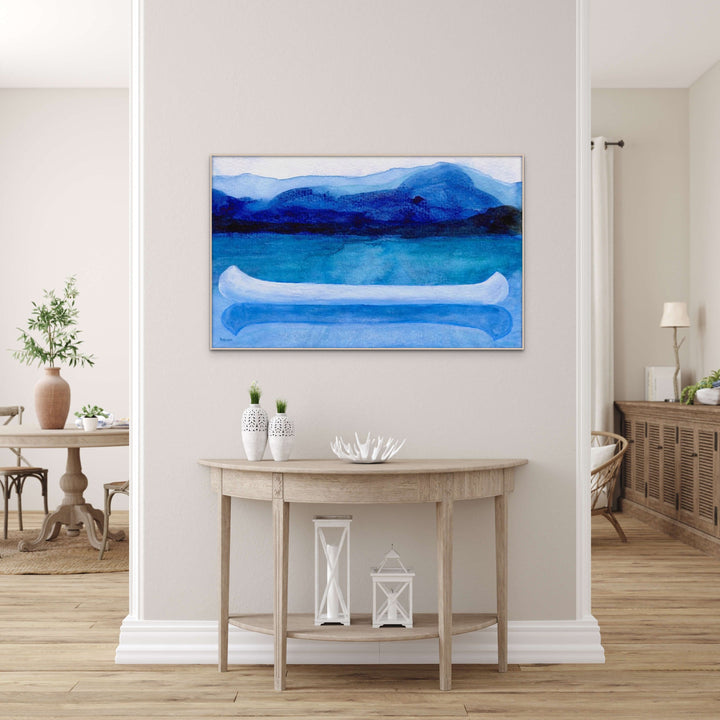 Canoe Art for Coastal Grandmother, Lake Boat Painting, Giclée Art Print - Art of the Sea 