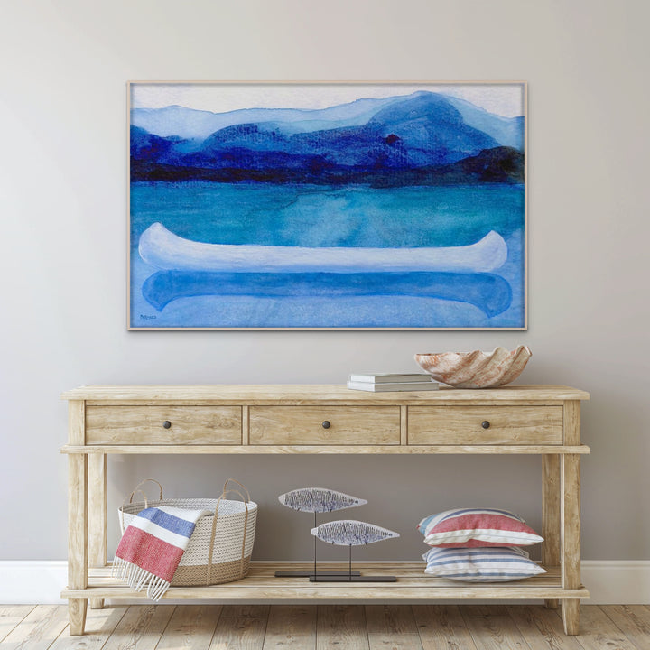 Canoe Art for Coastal Grandmother, Lake Boat Painting, Giclée Art Print - Art of the Sea 