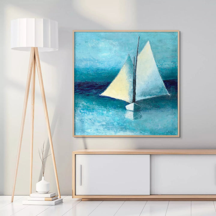 Sailboat Art, Minimalist Ocean Wall Decor, Nautical Giclée Print - Art of the Sea 