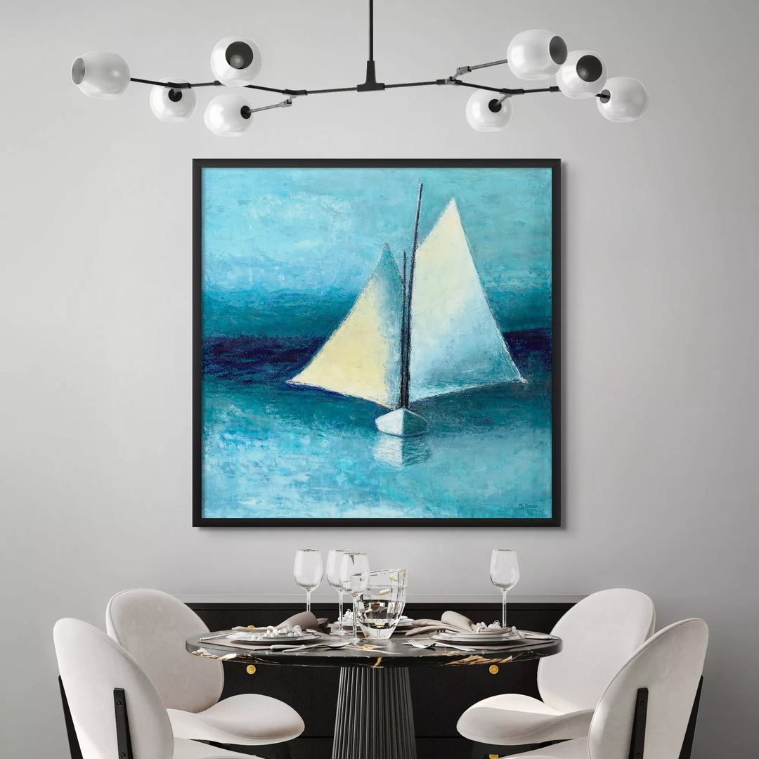 Sailboat Art, Minimalist Ocean Wall Decor, Nautical Giclée Print - Art of the Sea 