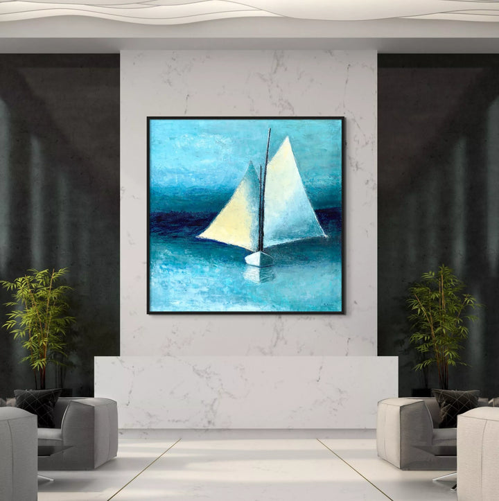 Sailboat Art, Minimalist Ocean Wall Decor, Nautical Giclée Print - Art of the Sea 