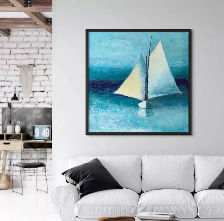 Sailboat Art, Minimalist Ocean Wall Decor, Nautical Giclée Print - Art of the Sea 