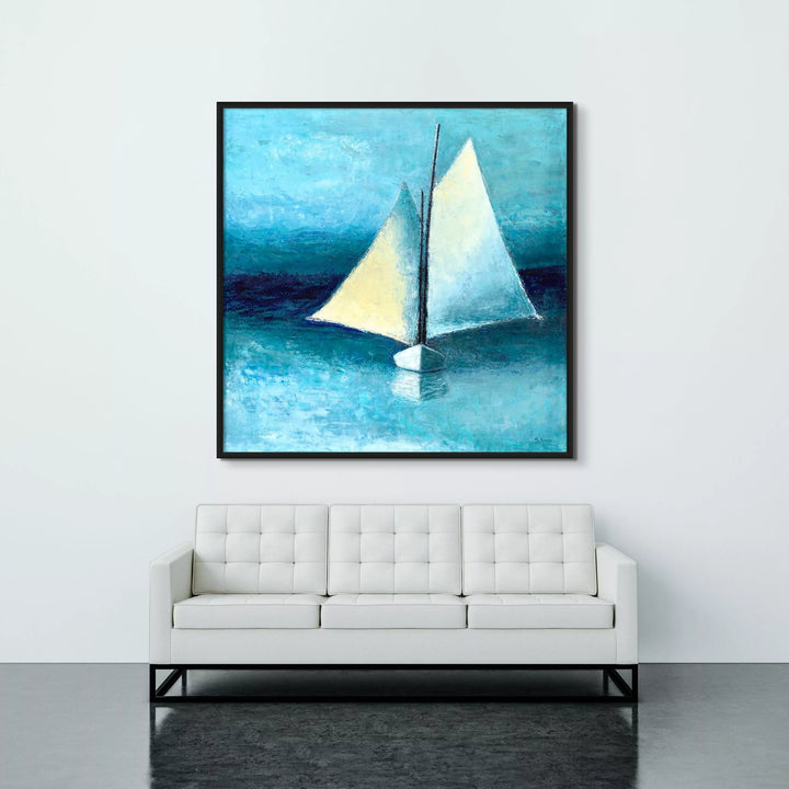 Sailboat Art, Minimalist Ocean Wall Decor, Nautical Giclée Print - Art of the Sea 