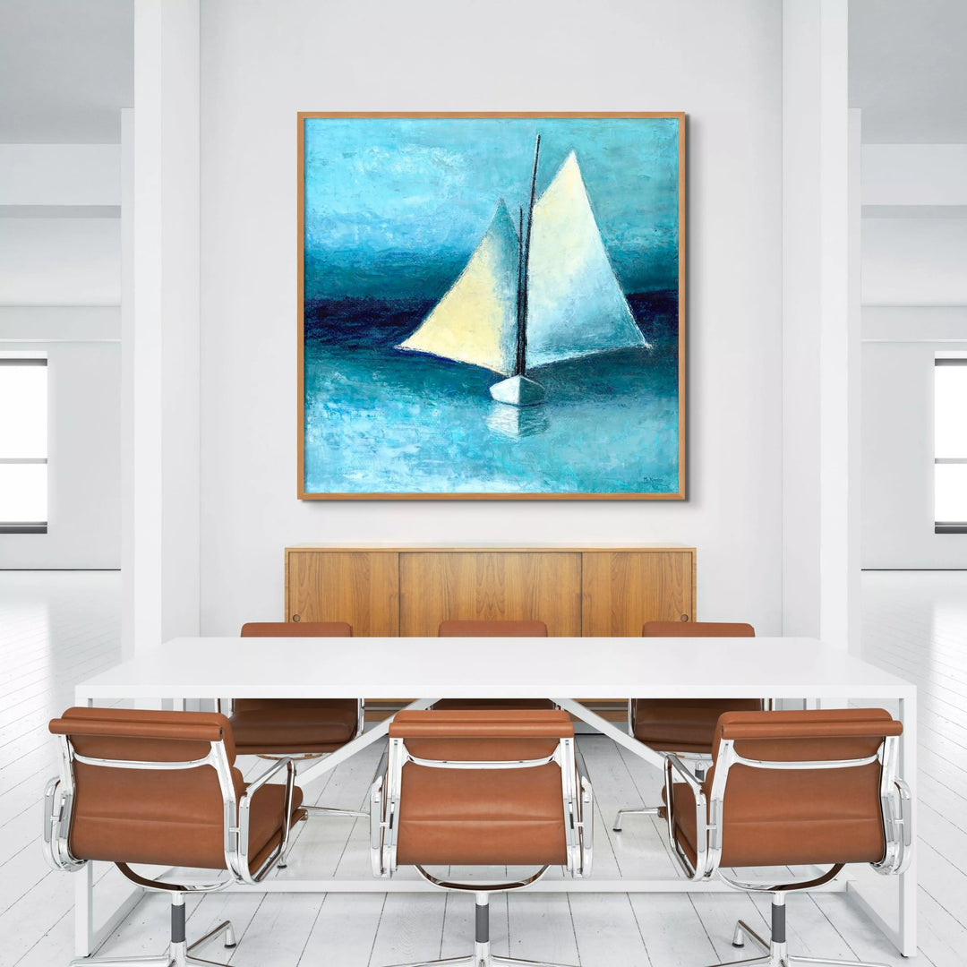 Sailboat Art, Minimalist Ocean Wall Decor, Nautical Giclée Print - Art of the Sea 