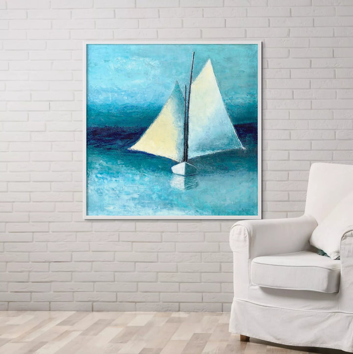 Sailboat Art, Minimalist Ocean Wall Decor, Nautical Giclée Print - Art of the Sea 