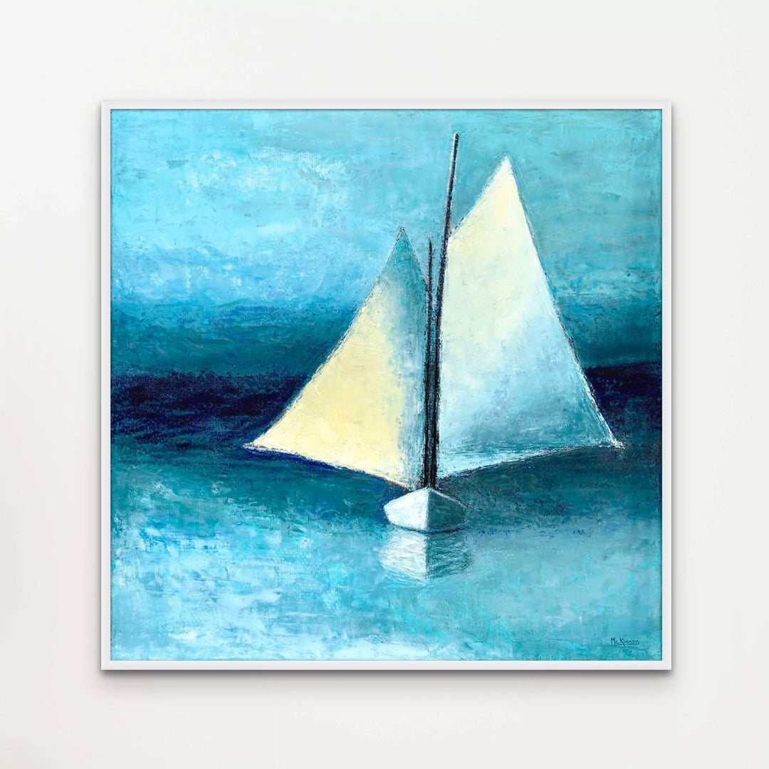 Sailboat Art, Minimalist Ocean Wall Decor, Nautical Giclée Print - Art of the Sea 