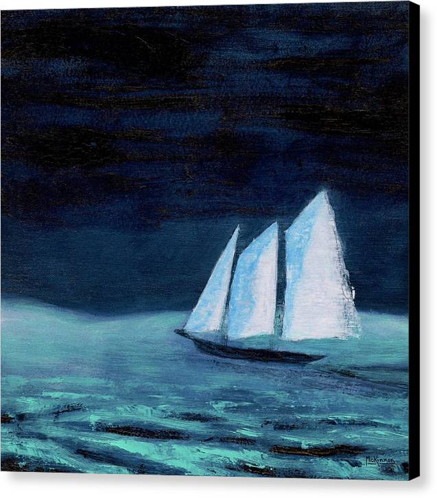 Coastal Canvas Wall Art - Sailboat on Turquoise Sea Painting - Seascape Art Prints for Beach House - Art of the Sea 