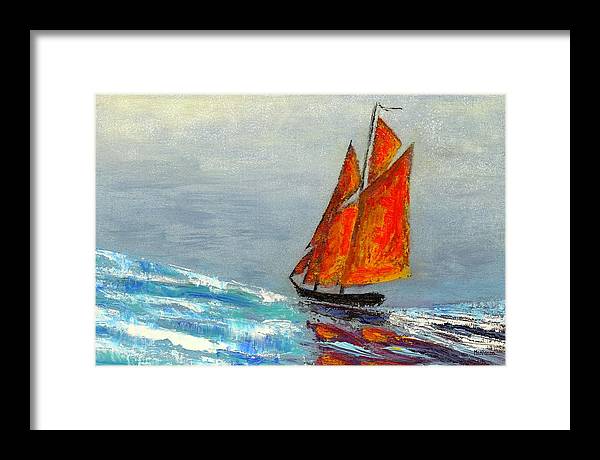 Large Colorful Wall Art - Nautical Sailboat Decor - Original Coastal Framed Print - Art of the Sea 