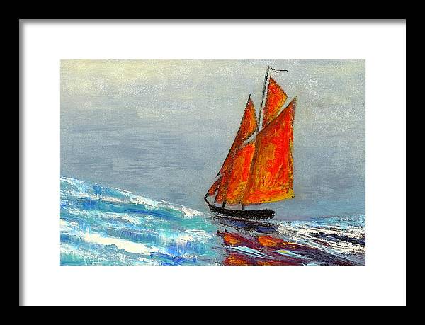 Large Colorful Wall Art - Nautical Sailboat Decor - Original Coastal Framed Print - Art of the Sea 
