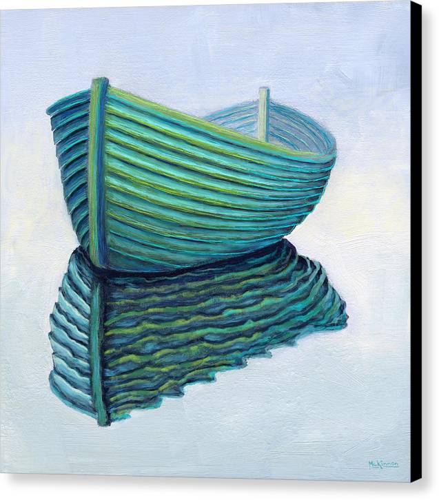 Coastal Wall Art, Teal Boat Painting for Modern Living Room, Nautical Canvas Print - Art of the Sea 